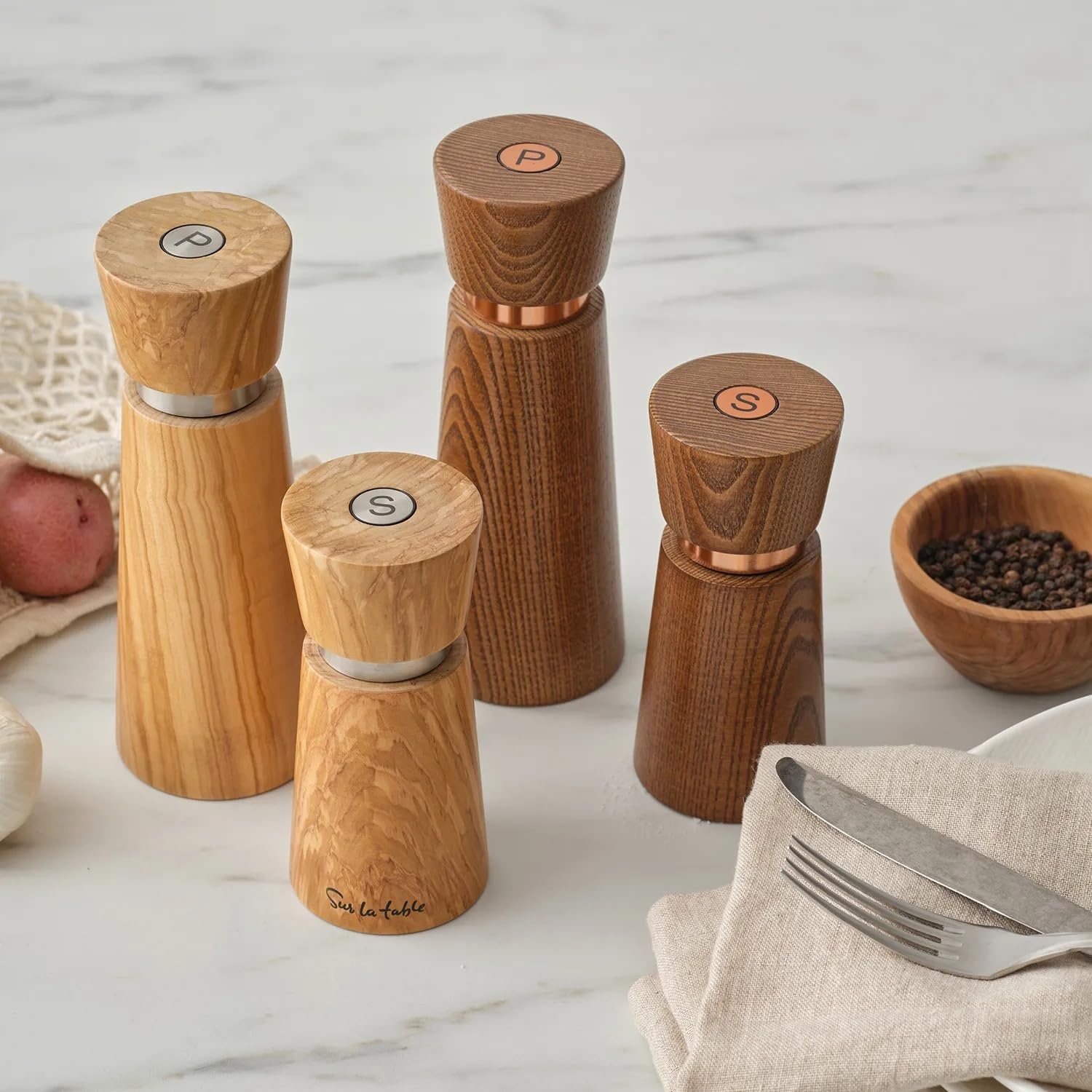 image:imageSur La Table Olivewood Utensil Crock Handcrafted Italian Olivewood Countertop Organizer for Spatulas Spoons and Cooking Tools