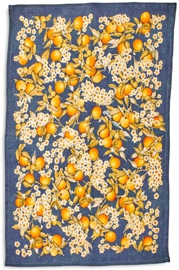image:imageSur La Table Orange Blossoms Linen Kitchen Towel Yellow