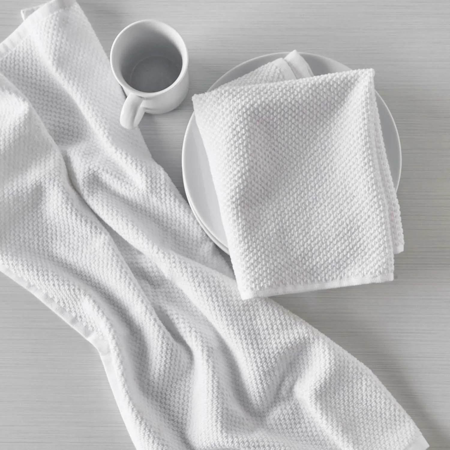 image:imageSur La Table Organic Cotton Kitchen Towels Set of 2 Soft Absorbent GOTSCertified Organic Cotton Towels for Mindful Kitchens Set of 2