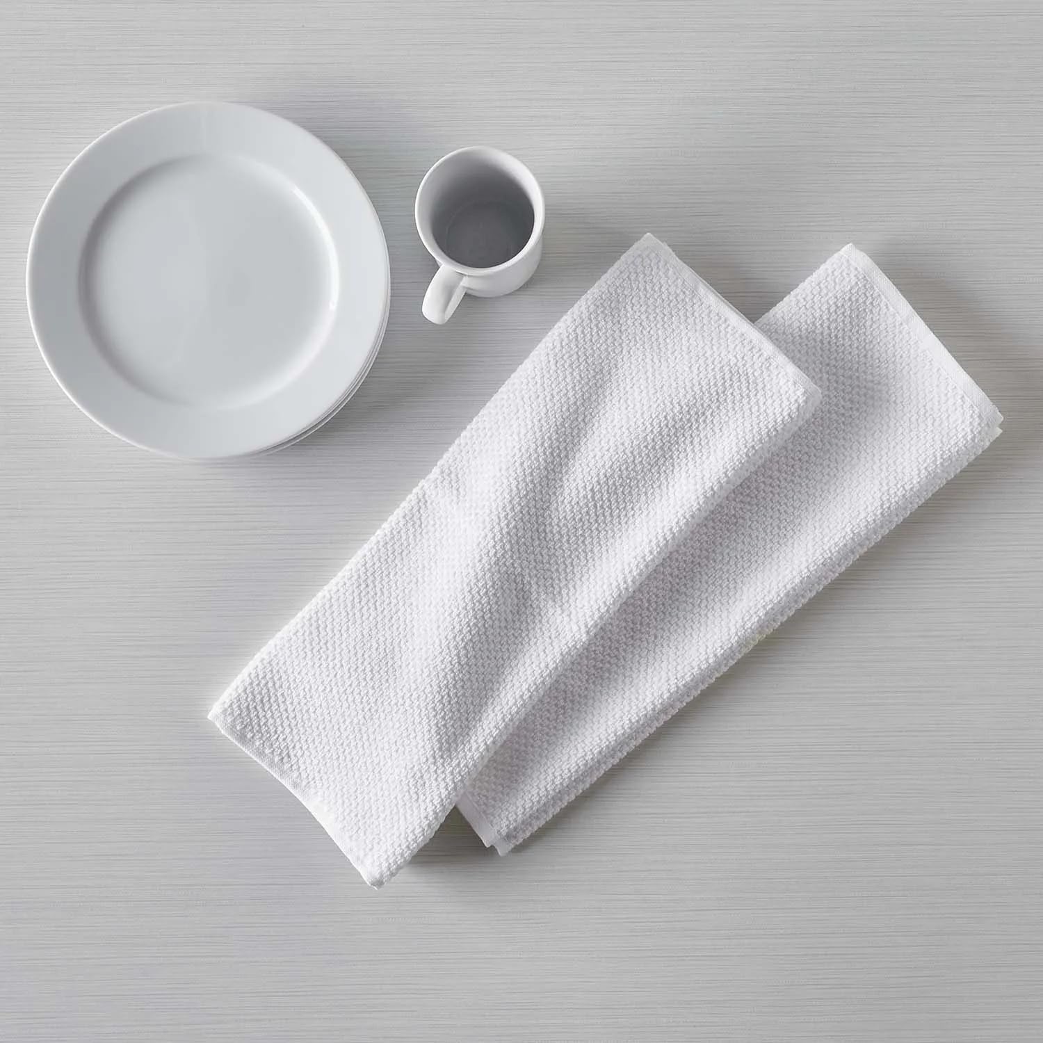 image:imageSur La Table Organic Cotton Kitchen Towels Set of 2 Soft Absorbent GOTSCertified Organic Cotton Towels for Mindful Kitchens Set of 2
