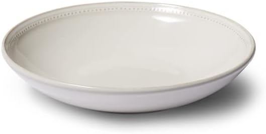 image:imageSur La Table Pearl Pasta Bowl White Raised Dot Border Stoneware Bowl for Pasta Salads and Grain Dishes