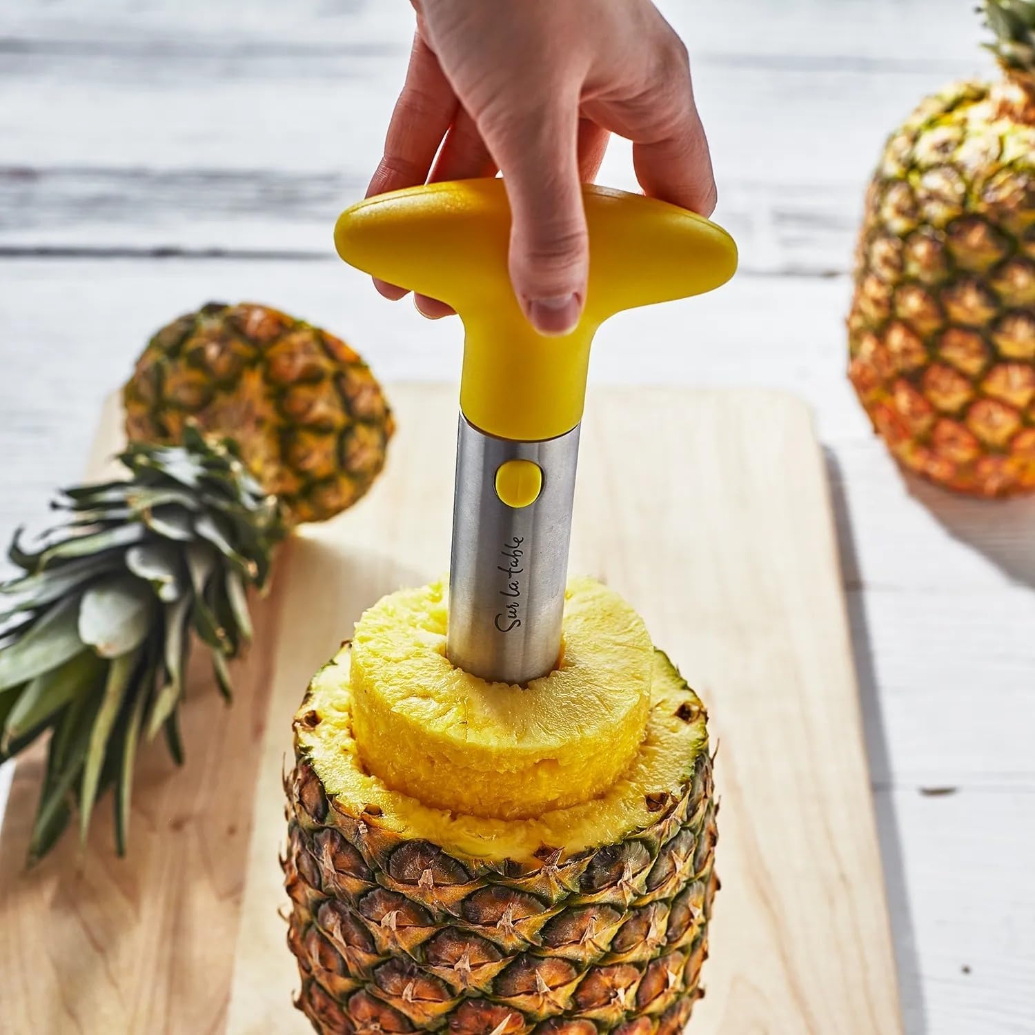 image:imageSur La Table Pineapple Corer and Slicer Stainless Steel TwistAction Tool for Coring and Slicing Fresh Pineapple in One Motion