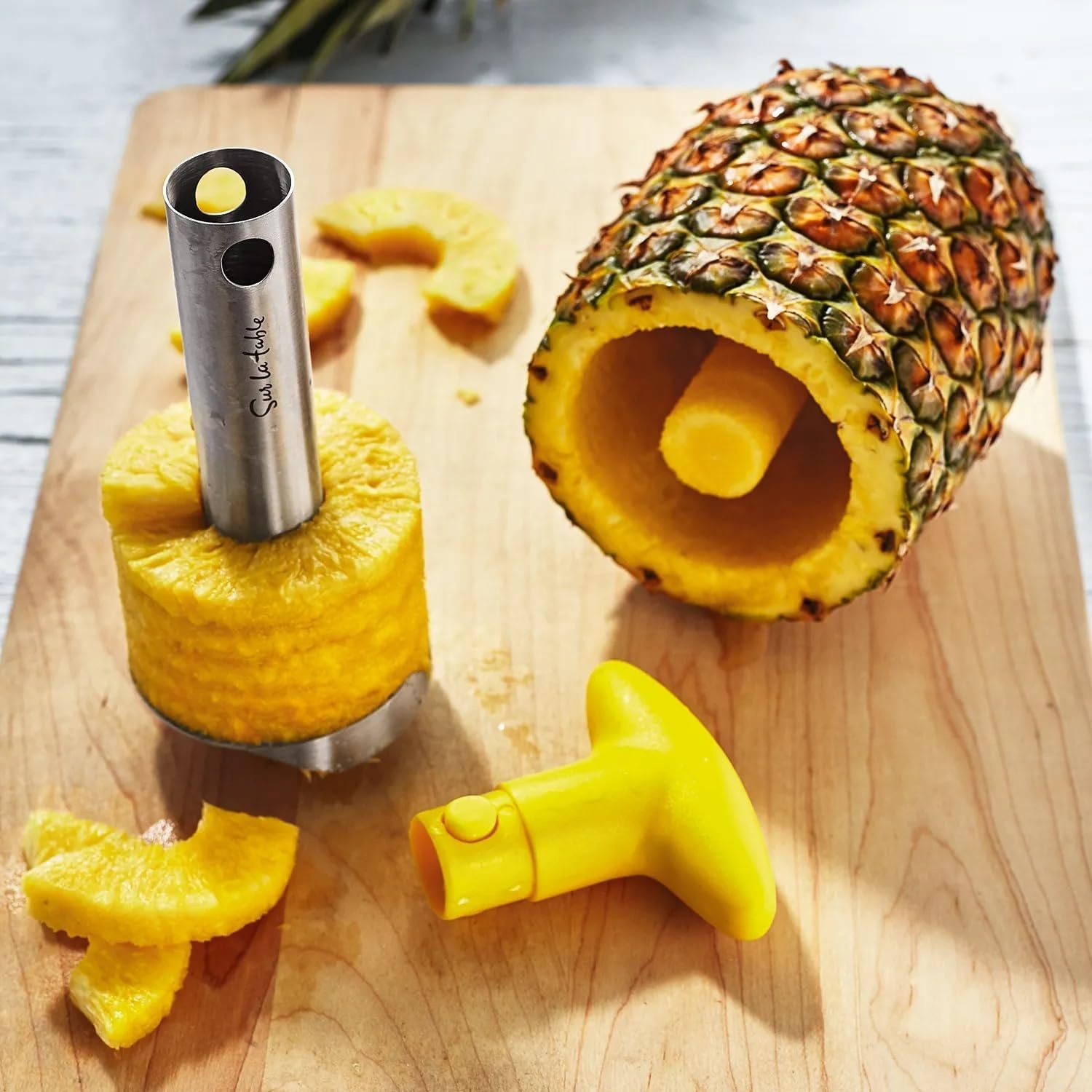 image:imageSur La Table Pineapple Corer and Slicer Stainless Steel TwistAction Tool for Coring and Slicing Fresh Pineapple in One Motion