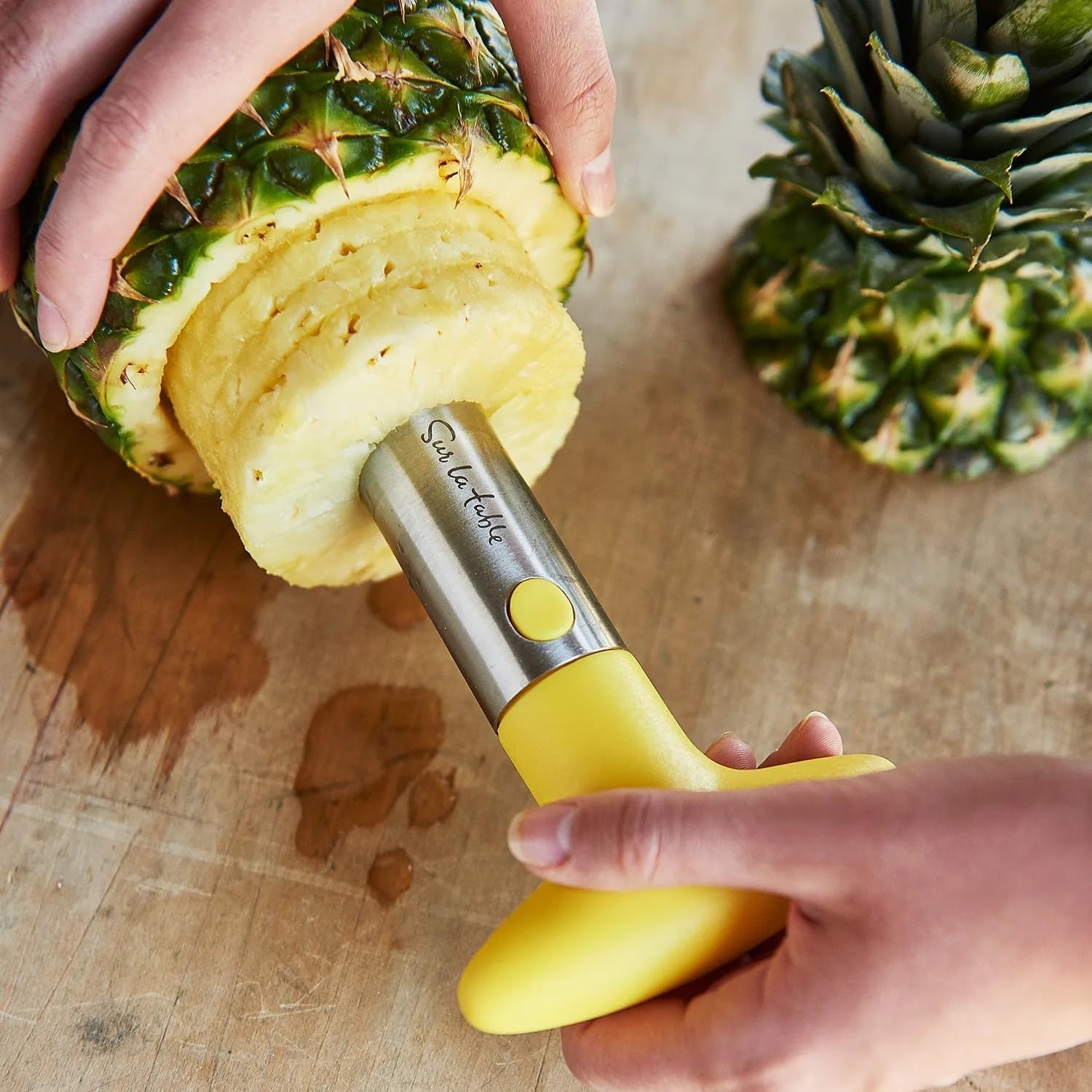 image:imageSur La Table Pineapple Corer and Slicer Stainless Steel TwistAction Tool for Coring and Slicing Fresh Pineapple in One Motion