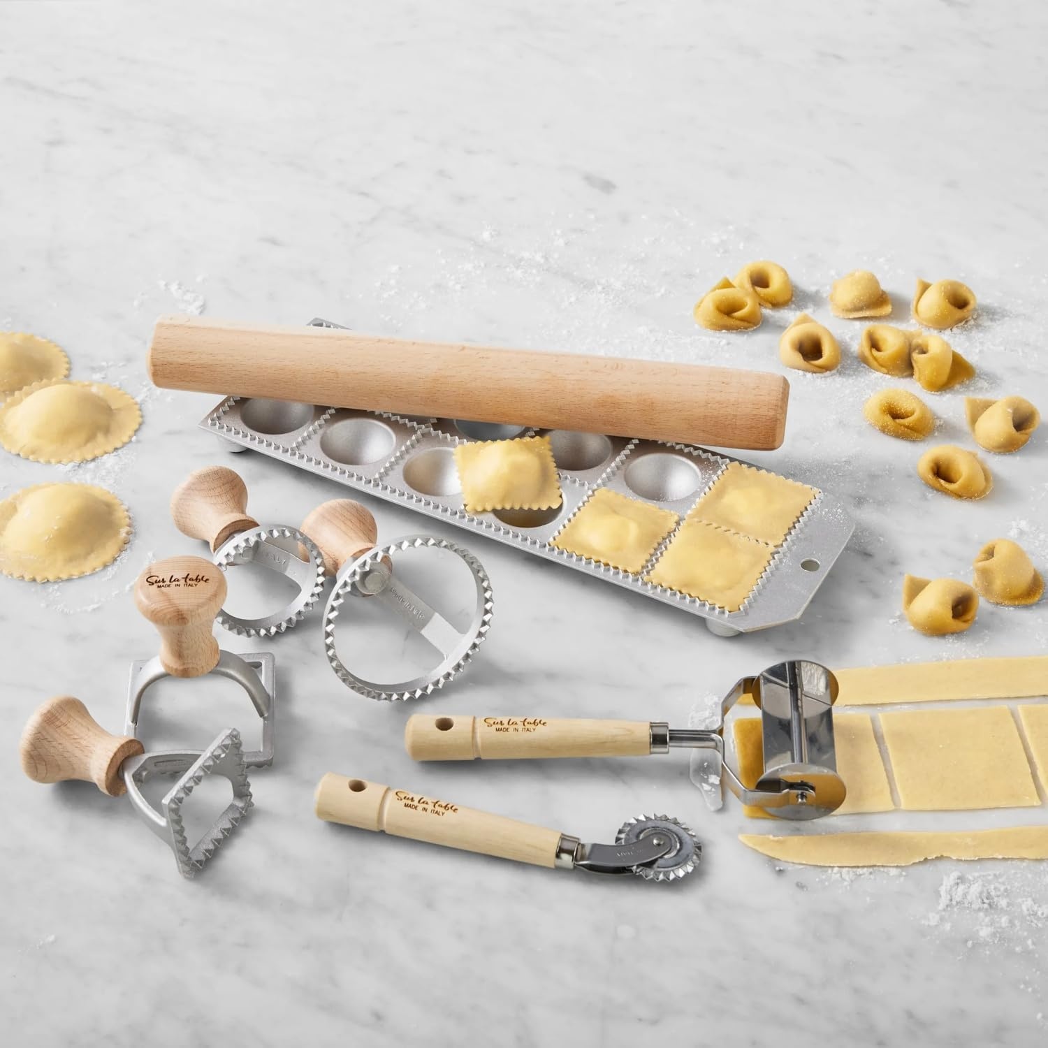 image:imageSur La Table Ravioli amp Tortellini Starter Set Complete Pasta Kit with Cutter Press Form and Recipe Guide for Homemade Stuffed Pasta