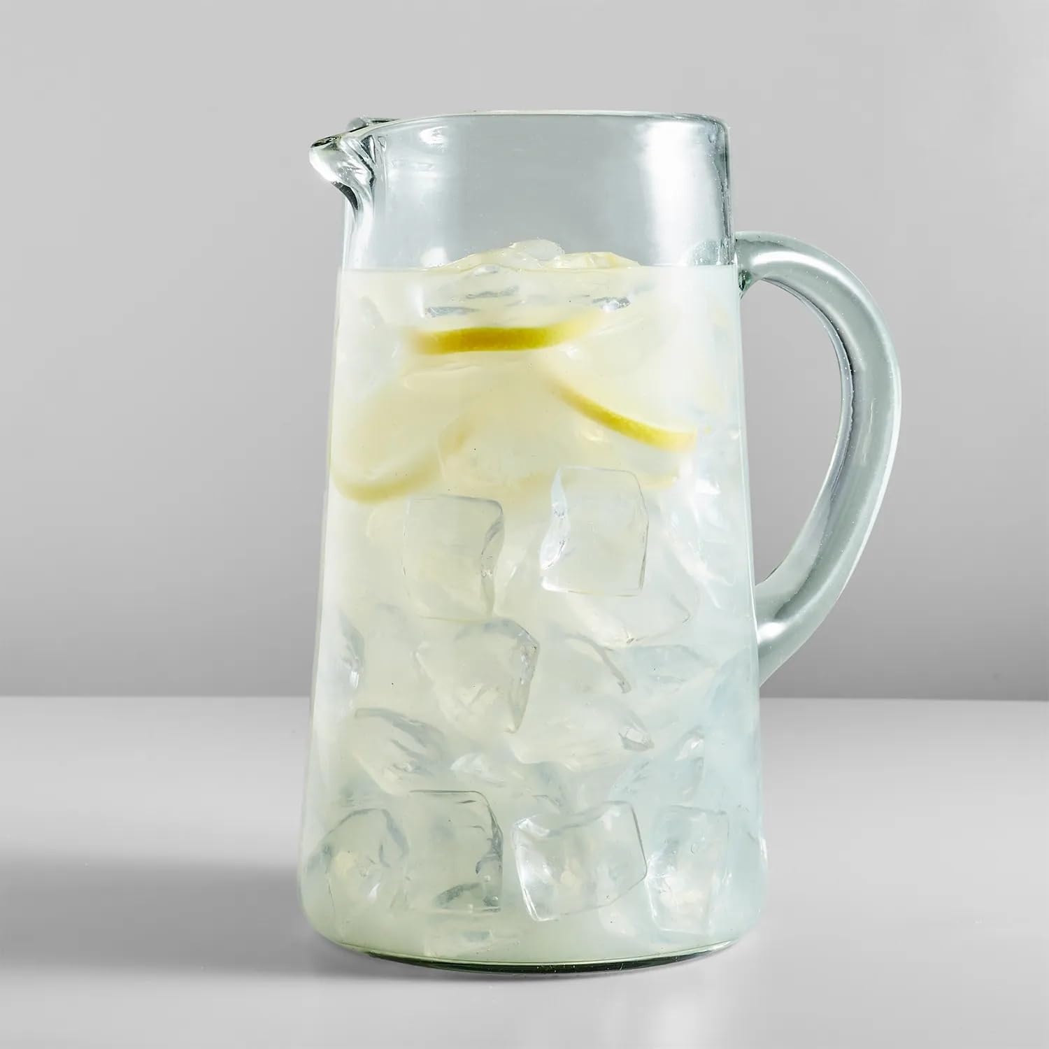 image:imageSur La Table Recycled Glass Pitcher Thoughtfully Made Handblown Recycled Glass Pitcher for Water Cocktails and Cold Beverages