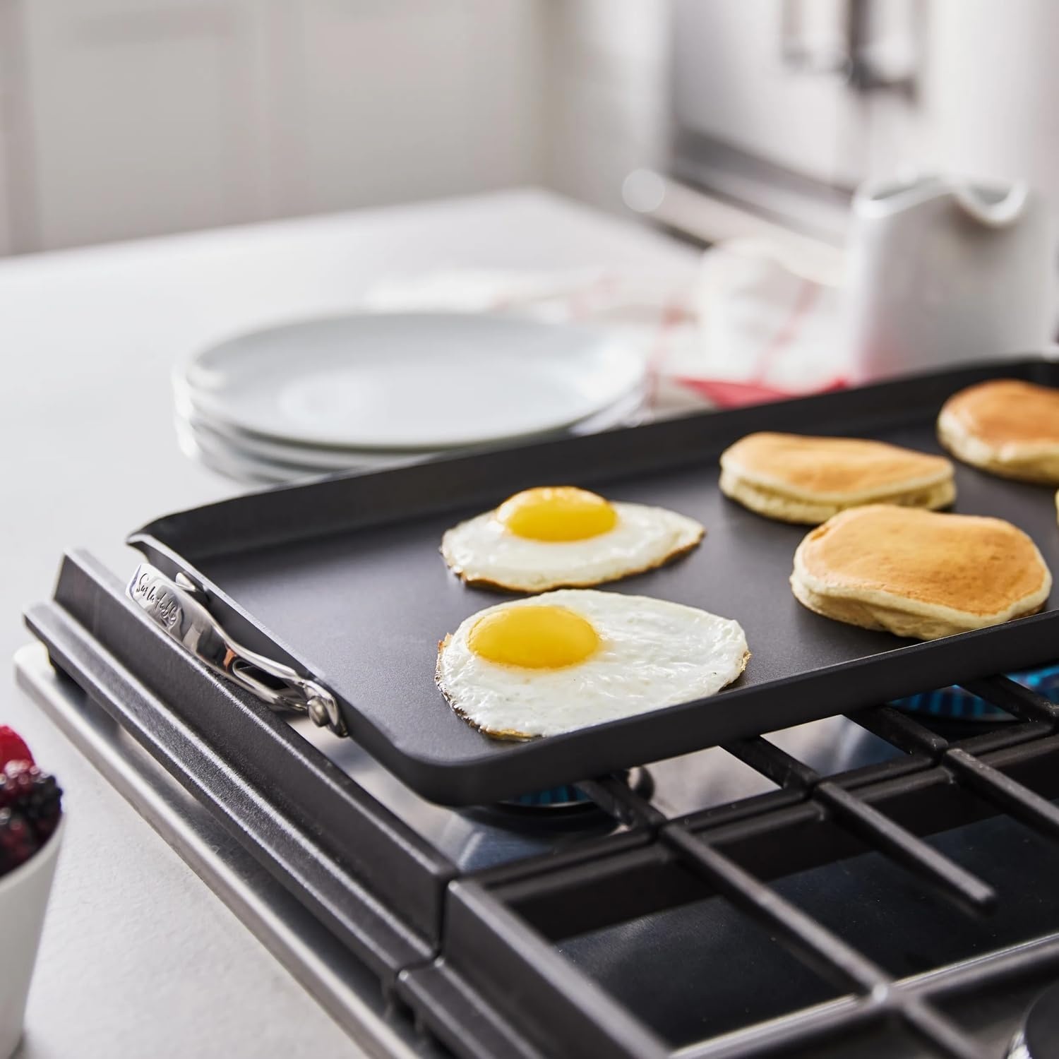 image:imageSur La Table Signature Hard Anodized Nonstick Double Burner Griddle Large TwoBurner Cooking Surface for Pancakes Bacon French Toast and More