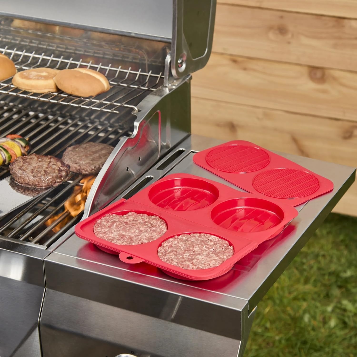 image:imageSur La Table Silicone Burger Molds Red