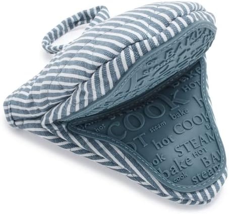 image:imageSur La Table Silicone Striped Mini Pinch Mitt BlueBlue