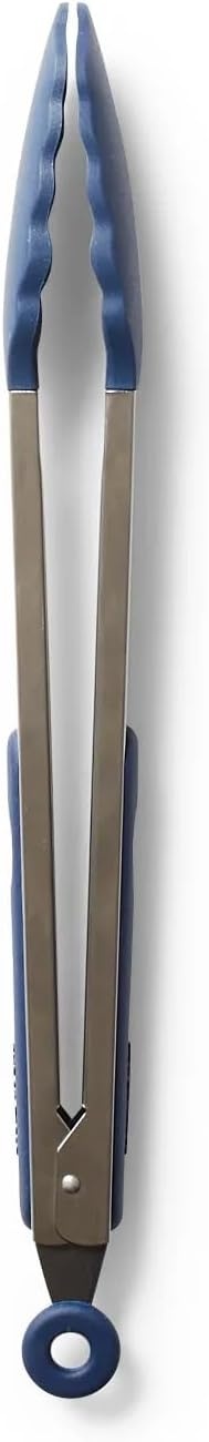 image:imageSur La Table SiliconeTipped Tongs 12 in Navy LongReach Nonstick Tongs with Locking Mechanism for Grilling and Deep Pots 12 inNavy