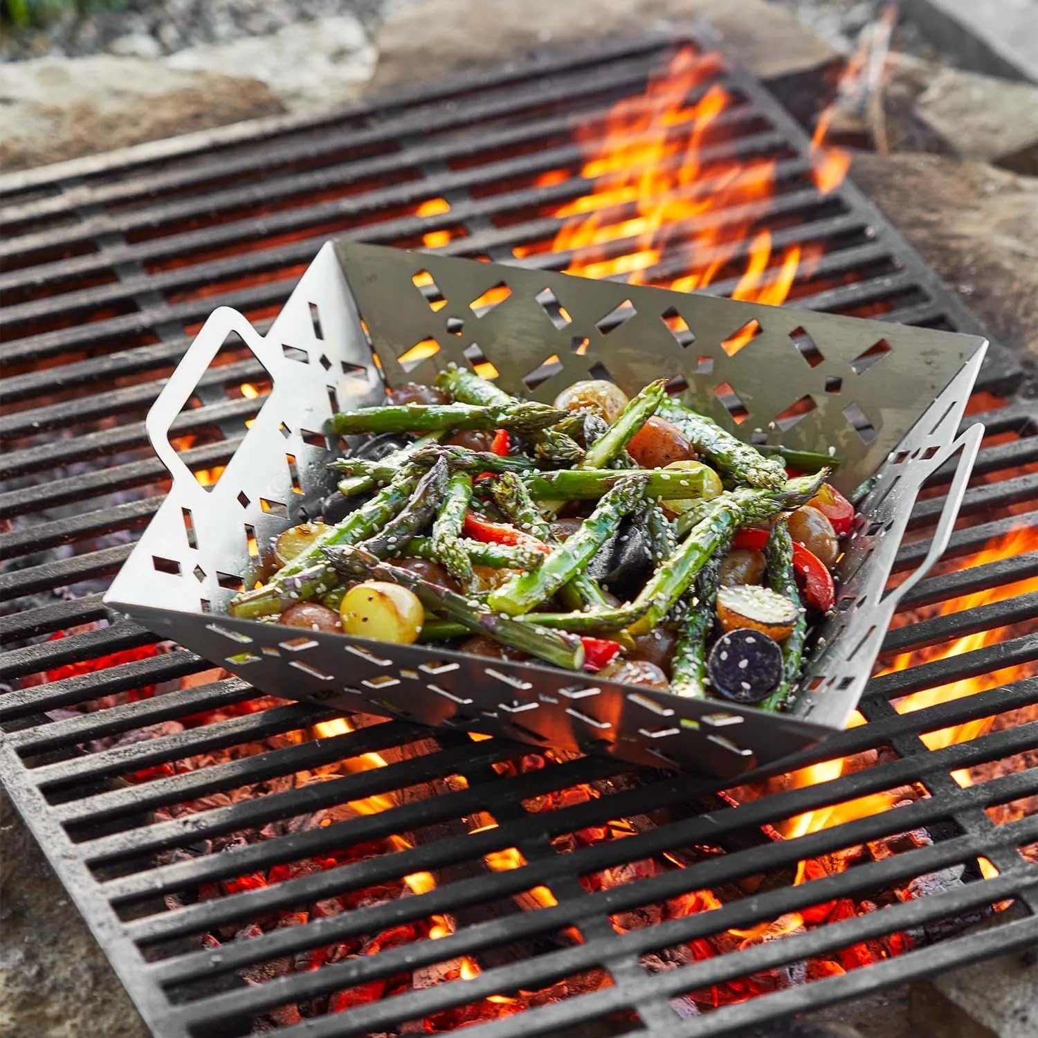 image:imageSur La Table Stainless Steel Grill Basket Silver