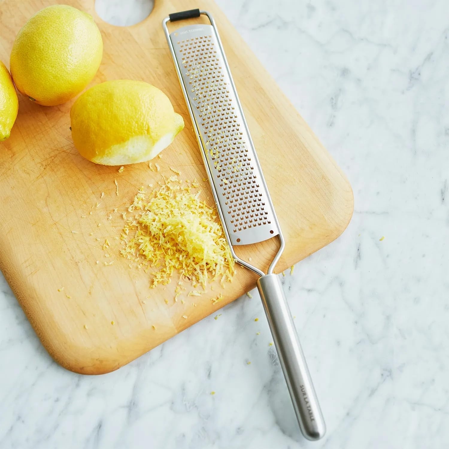 image:imageSur La Table Stainless Steel Rasp Grater Fine Rasp Grater for Zesting Citrus Grating Hard Cheese and Microplaning Spices