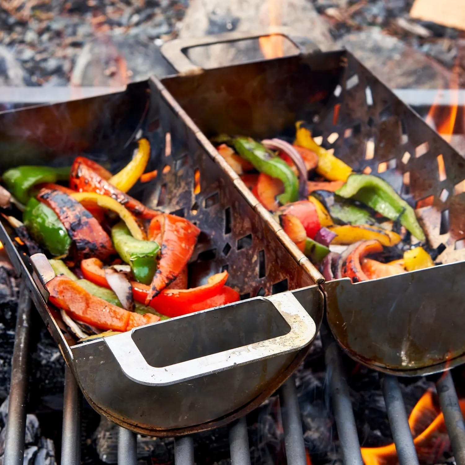 image:imageSur La Table Stainless Steel Rolling Grill Basket Silver
