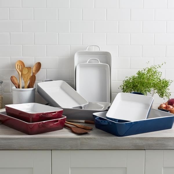 image:imageSur La Table Stoneware 2Piece Rectangular Baker Set WhiteWhite