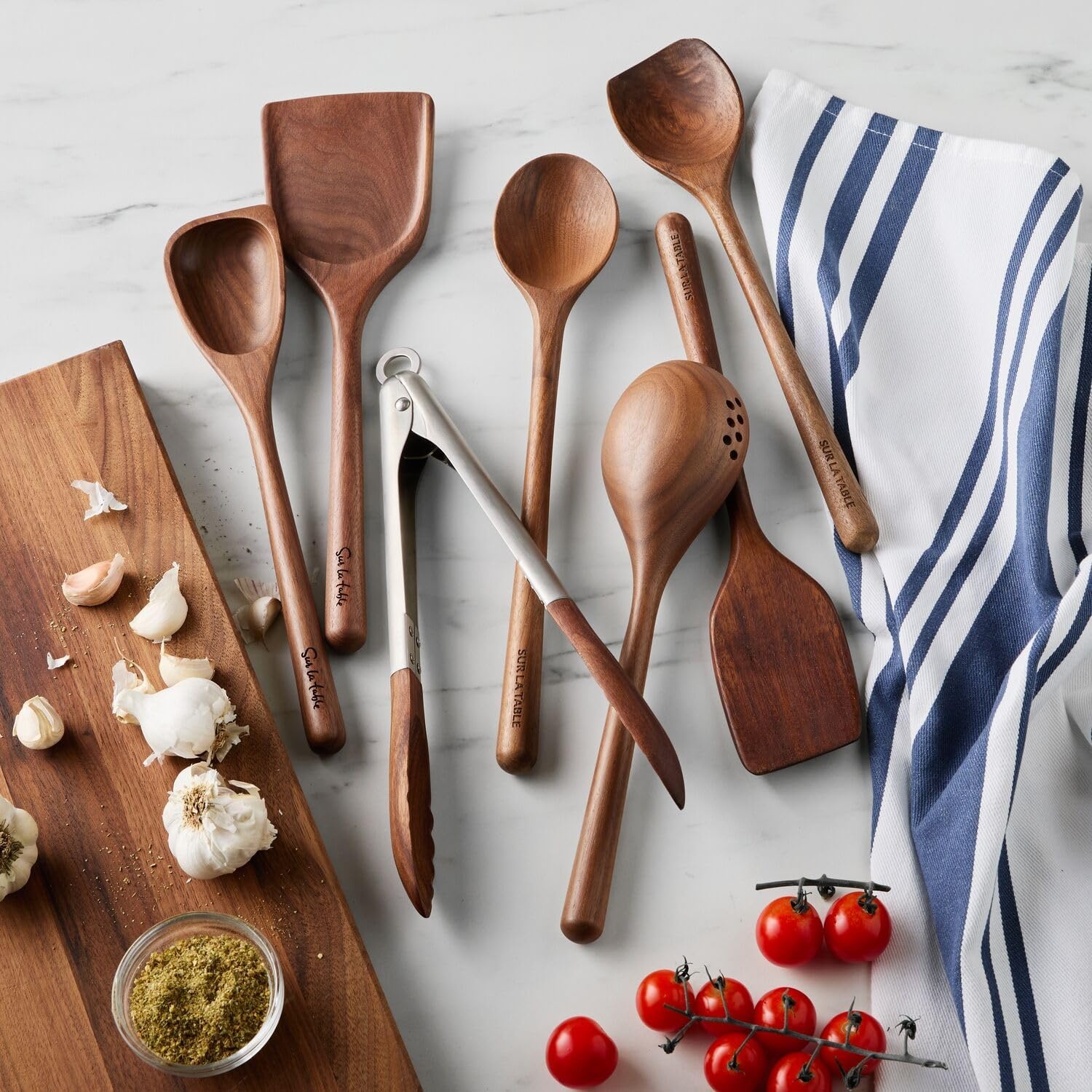 image:imageSur La Table Walnut Saut Spoon American Black Walnut Cooking Spoon for Stirring Sauting and Saucing in Any Cookware