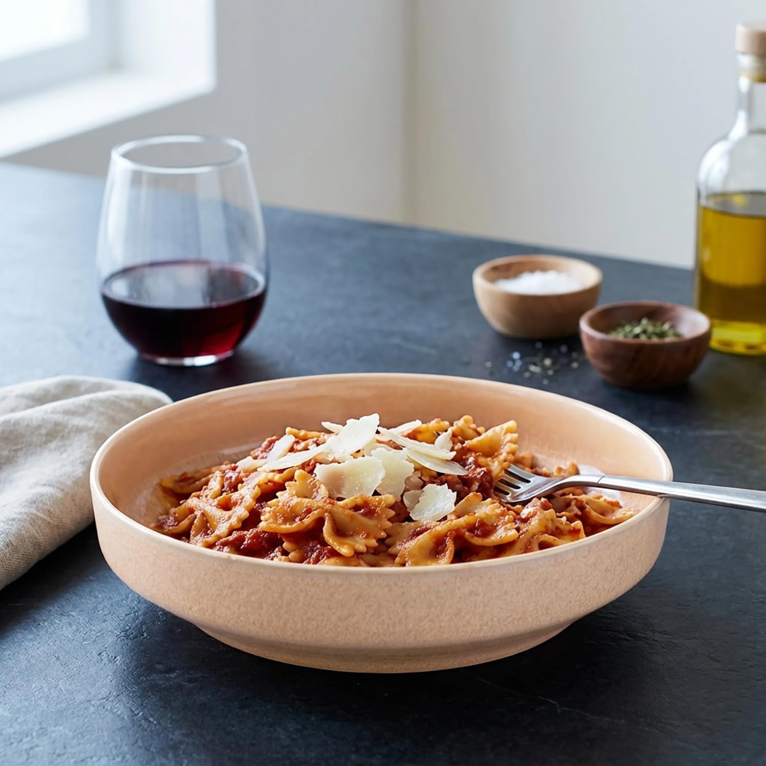 image:imageSur la table Lucent Reactive Glaze Pasta Bowl Orange