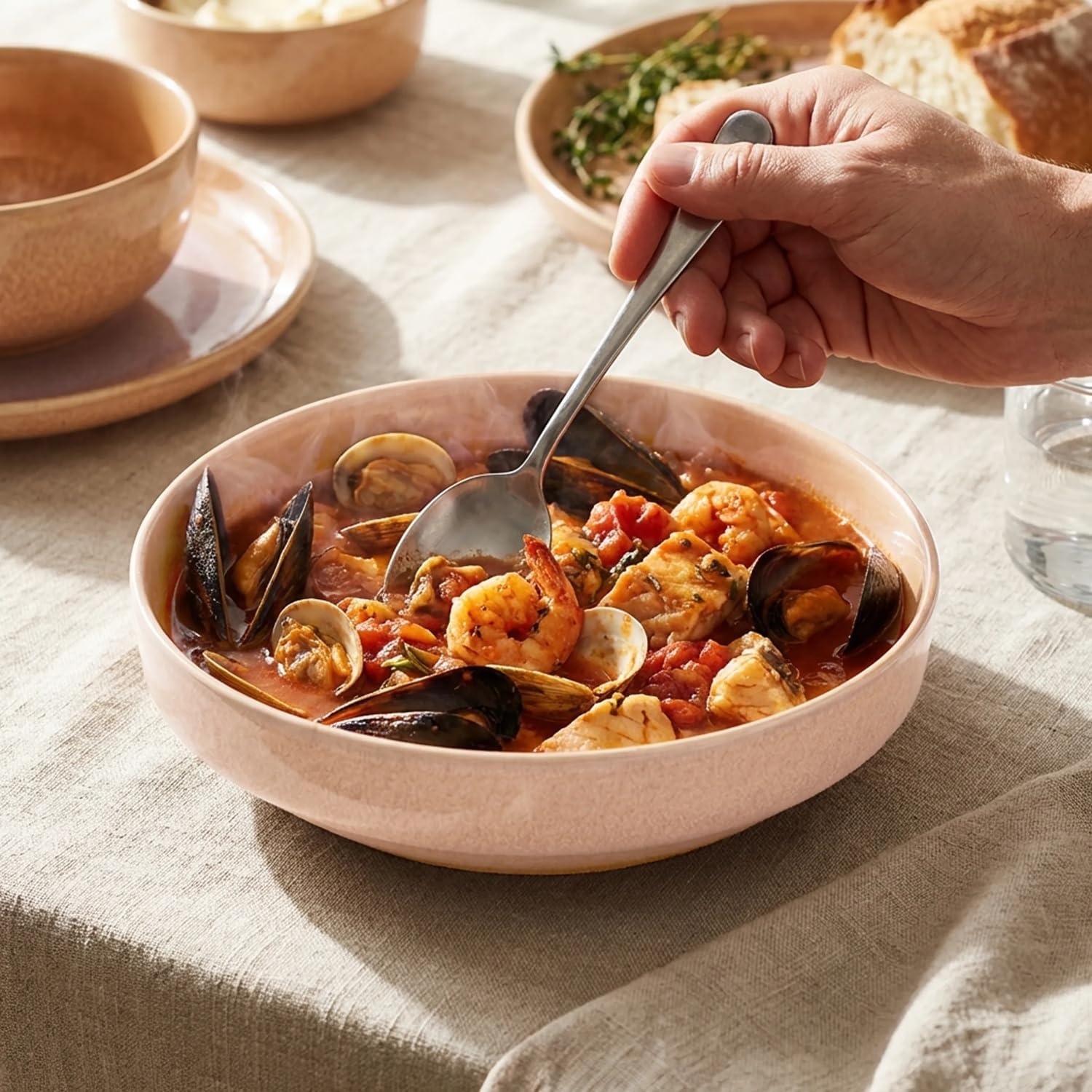 image:imageSur la table Lucent Reactive Glaze Pasta Bowl Orange