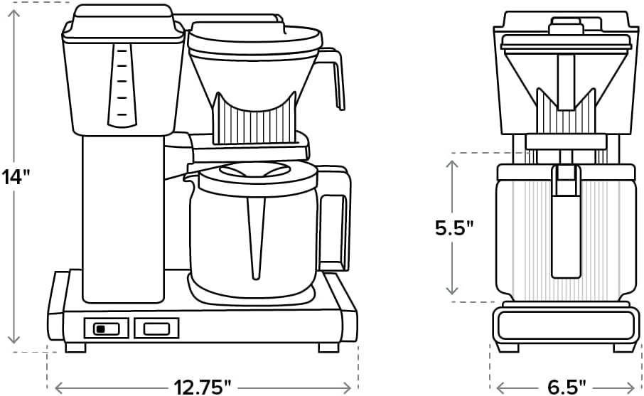 image:imageTechnivorm Moccamaster 53941 KBGV Select 10Cup Coffee Maker Polished Silver 40 ounce 125lButter Yellow