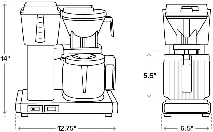 image:imageTechnivorm Moccamaster 53941 KBGV Select 10Cup Coffee Maker Polished Silver 40 ounce 125lSandstone