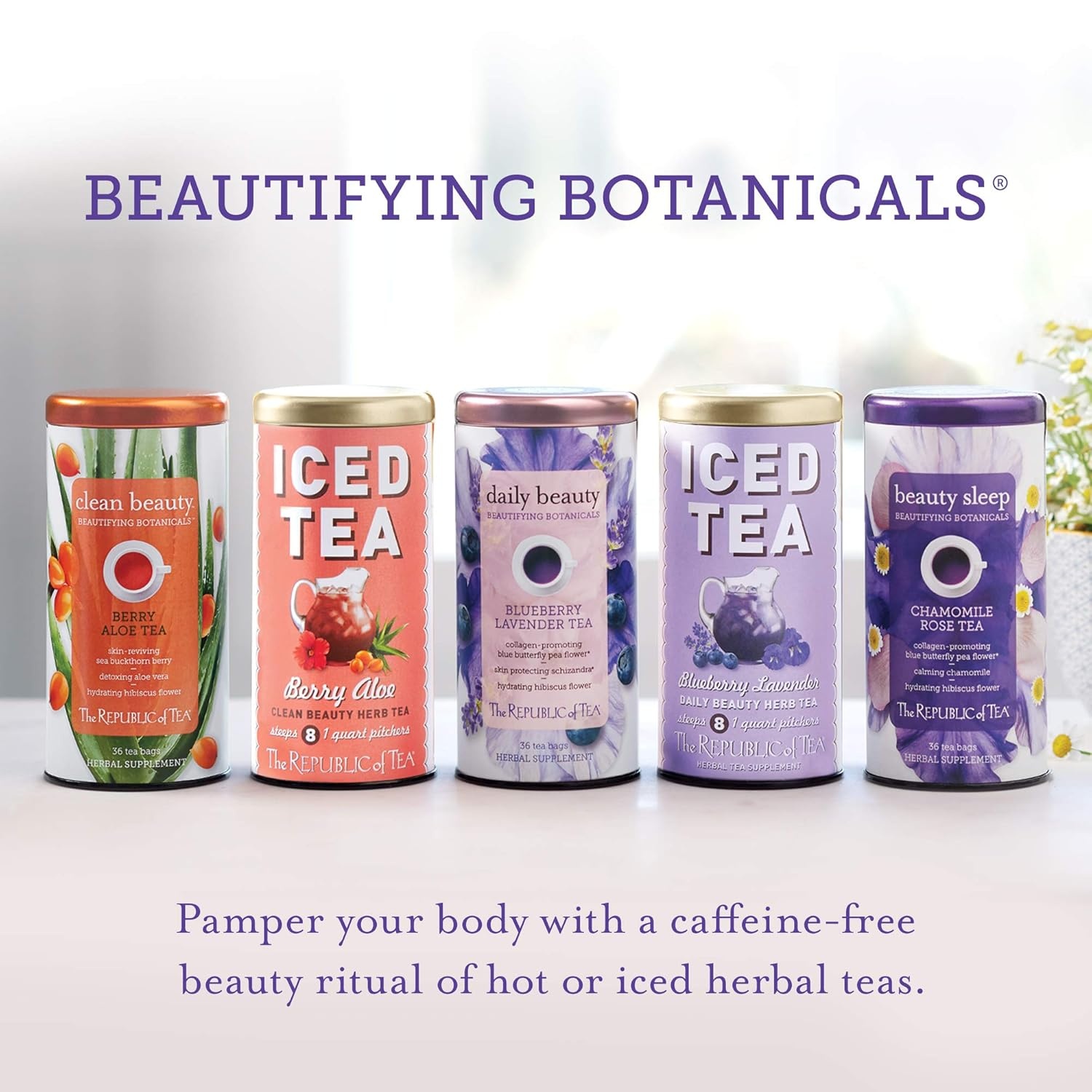 image:imageThe Republic of Tea Beautifying Botanicals Daily Beauty Blueberry Lavender Herbal Tea Bags36 count36 Count Pack of 1