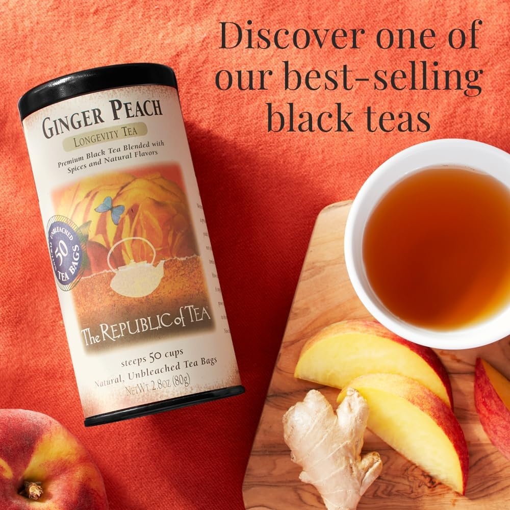 image:imageThe Republic of Tea Ginger Peach Black Tea Caffeinated 50 Count250 Count Pack of 1