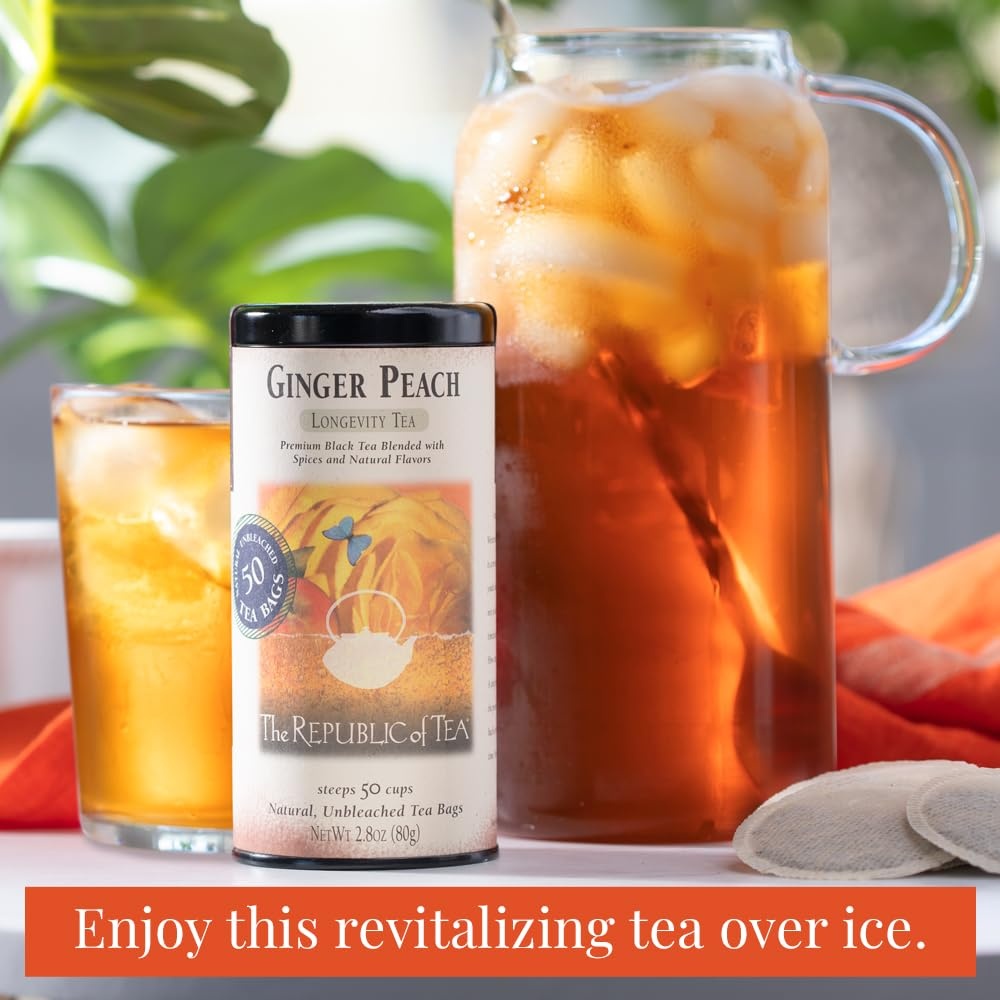 image:imageThe Republic of Tea Ginger Peach Black Tea Caffeinated 50 Count250 Count Pack of 1