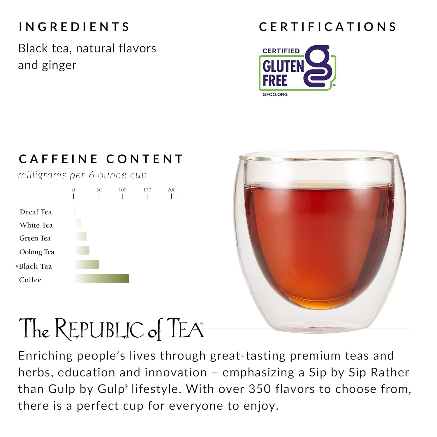 image:imageThe Republic of Tea Ginger Peach Black Tea Caffeinated 50 Count50 Count Pack of 1
