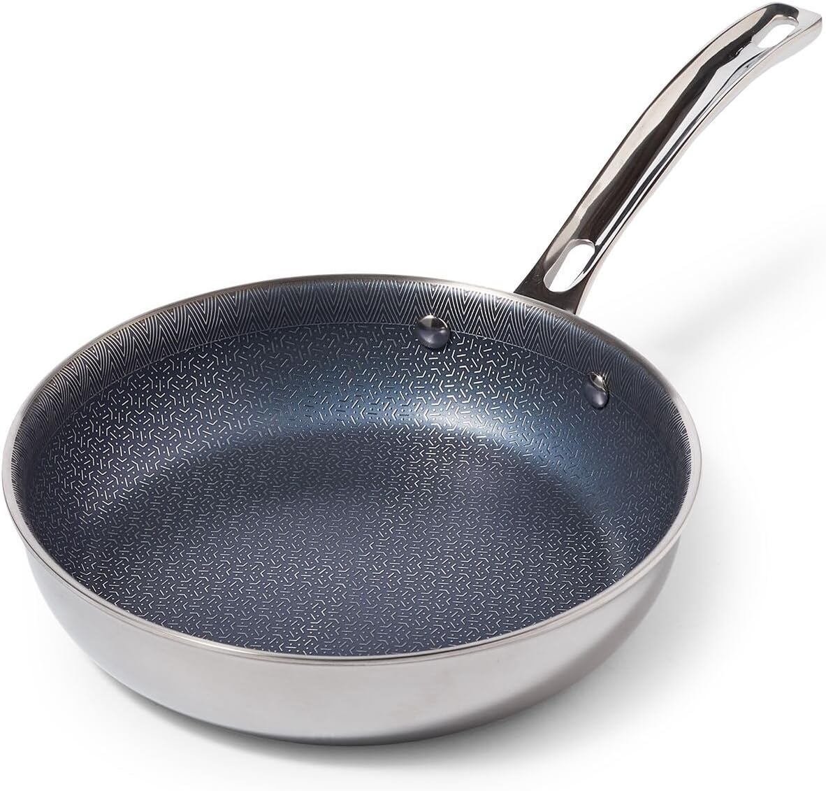 image:imageViking 3Ply Non Stick Frying Pans 2Piece Hybrid Plus Stainless Steel 95 and 11 Inch Silver8 Inches