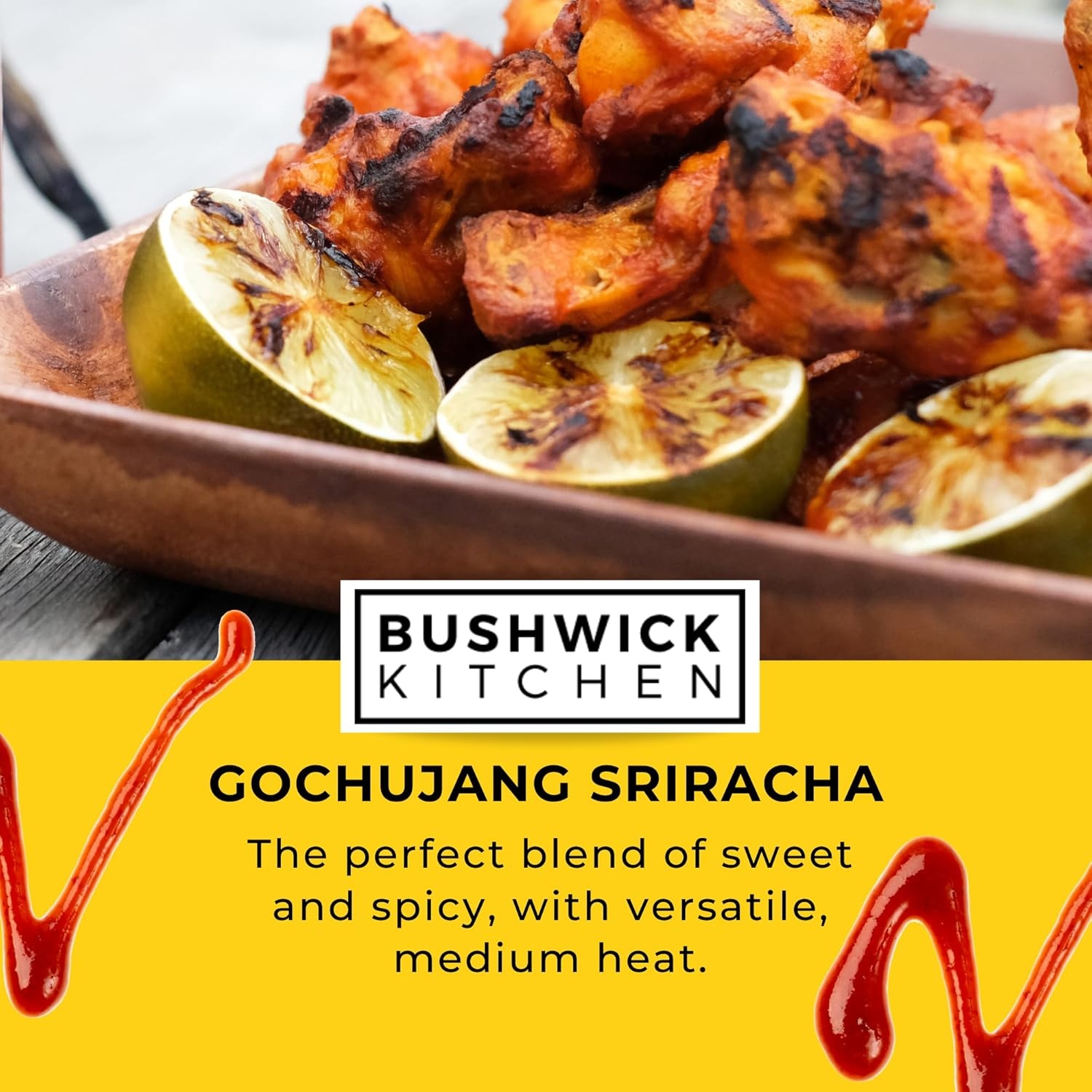 image:imageWeak Knees Gochujang Sriracha Hot Sauce Infused with Bold Korean Gochujang Paste amp Classic Spicy Sriracha for Noodles Rice amp Marinades Made in the USA 105oz Squeeze BottleSuper Spicy Sriracha 105oz