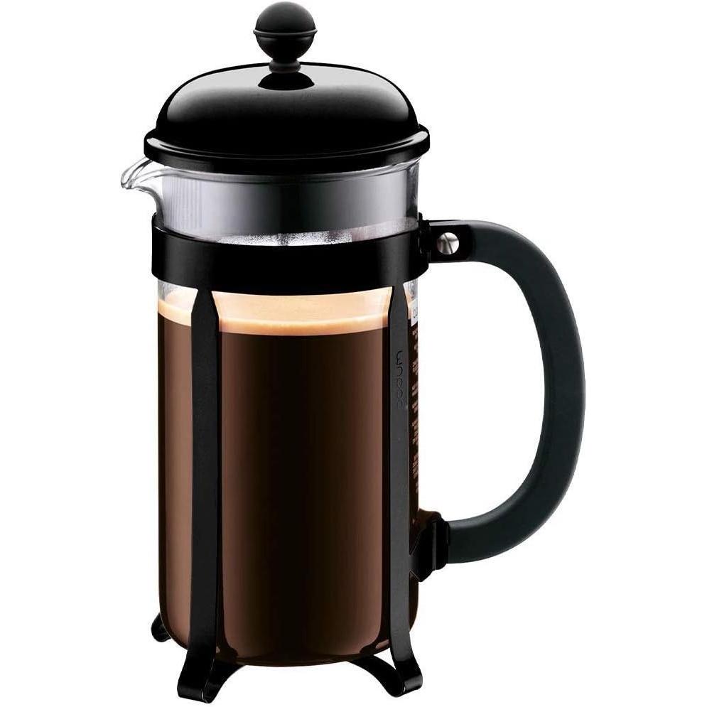 image:imageBodum 17oz Chambord French Press Coffee Maker HighHeat Borosilicate Glass Polished Stainless Steel Made in PortugalBlack