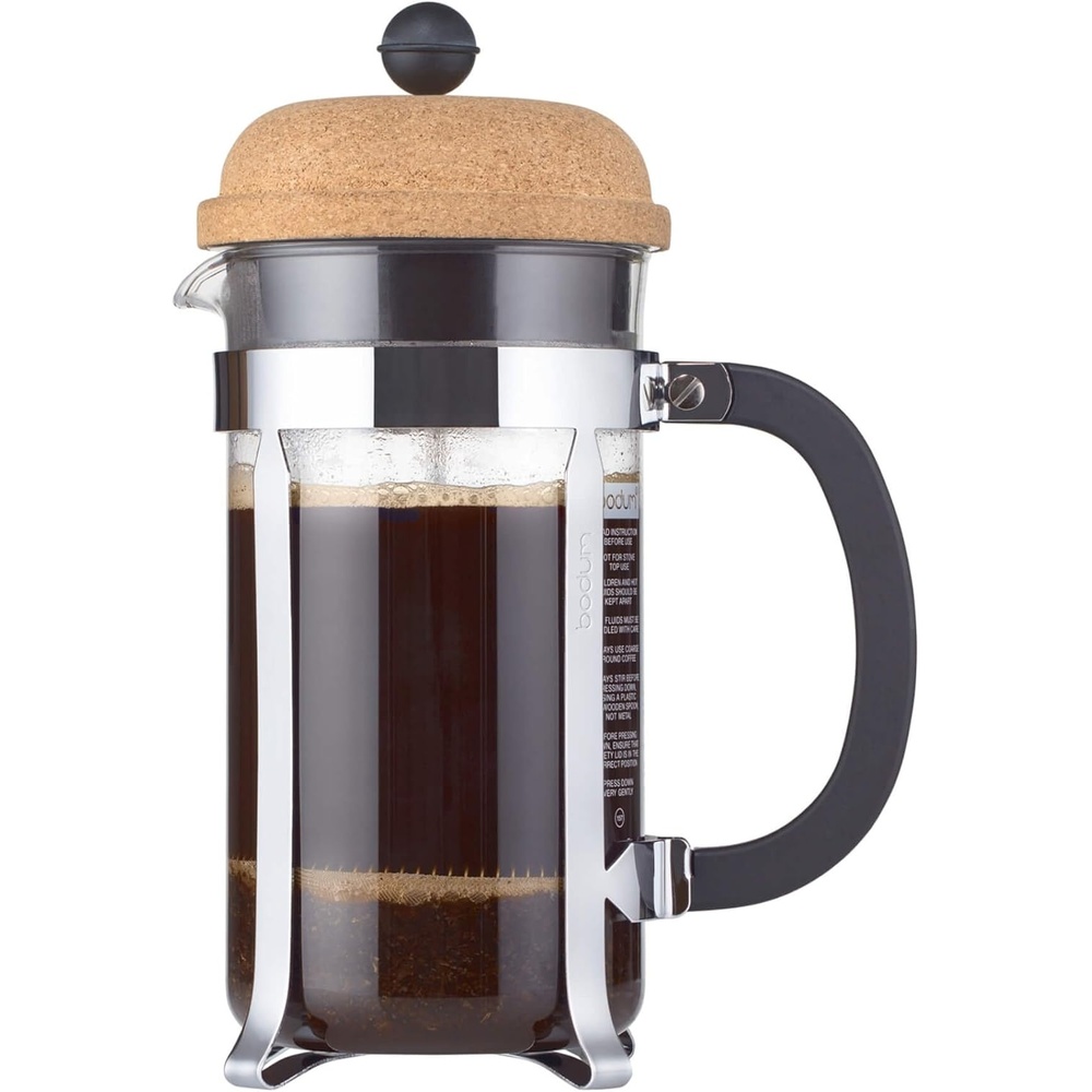 image:imageBodum 17oz Chambord French Press Coffee Maker HighHeat Borosilicate Glass Polished Stainless Steel Made in PortugalCork
