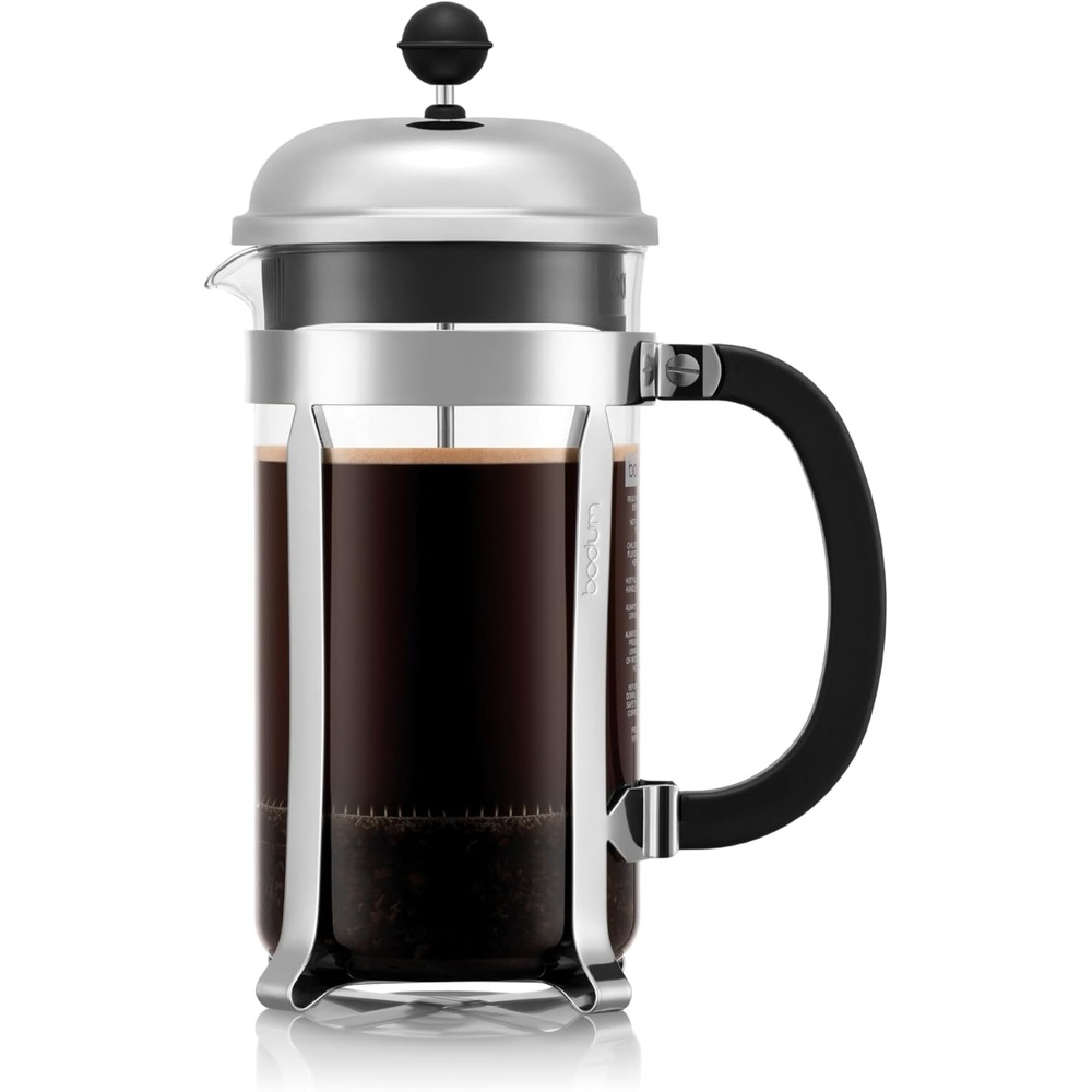 image:imageBodum 17oz Chambord French Press Coffee Maker HighHeat Borosilicate Glass Polished Stainless Steel Made in PortugalPolished