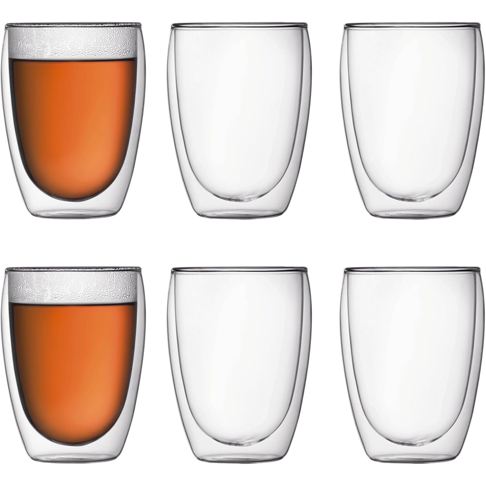 image:imageBodum 8oz Pavina Double Wall Glasses High Heat Borosilicate Glass Set of 2 ClearSet of 6