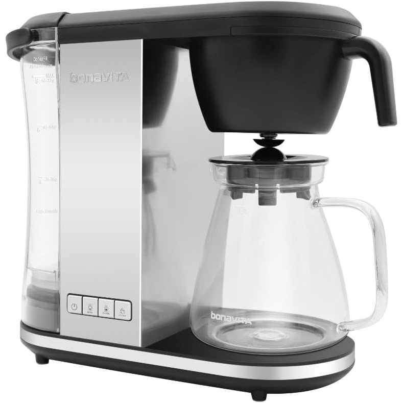 image:imageBonavita Enthusiast 8 Cup Drip Coffee Brewer Pour Over SCA Certified Coffee Machine with Thermal Carafe Stainless Steel Panel Removable Reservoir Matte Black  ScaCertified DoubleWall Stainless Thermal Carafe Removable Water Tank 1500w120v OneTouch Bloom and BrewStopSilver