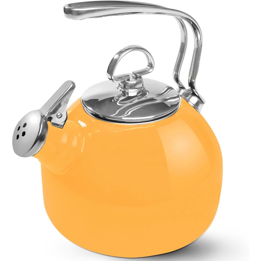 image:imageChantal Classic Teakettle 18 QT Enamel On Steel 2Tone Harmonica Whistle Rapid Boil and Even Heating BlackMarigold
