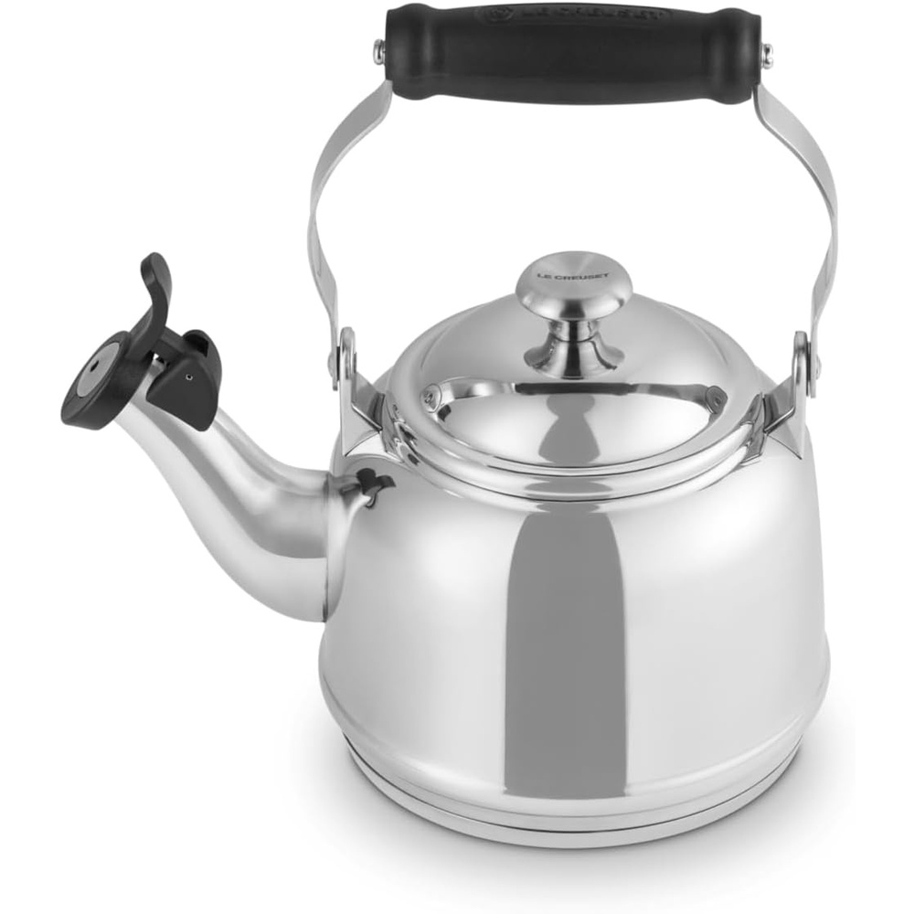 image:imageLe Creuset Enamel On Steel Demi Tea Kettle with Metal Finishes 125 qt FlameStainless Steel