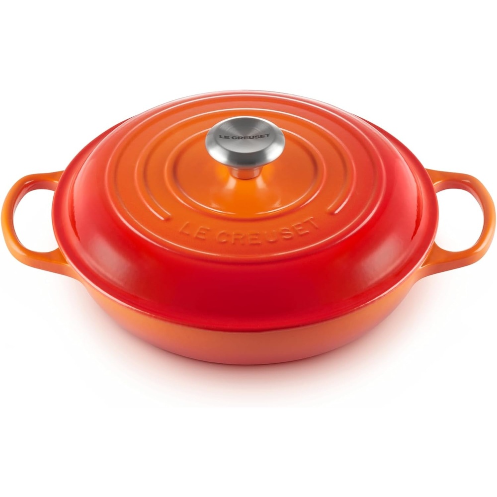 image:imageLe Creuset Enameled Cast Iron Signature Braiser 35 qt CeriseFlame