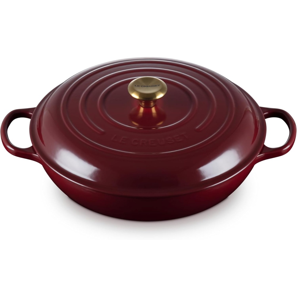 image:imageLe Creuset Enameled Cast Iron Signature Braiser 35 qt CeriseGarnet