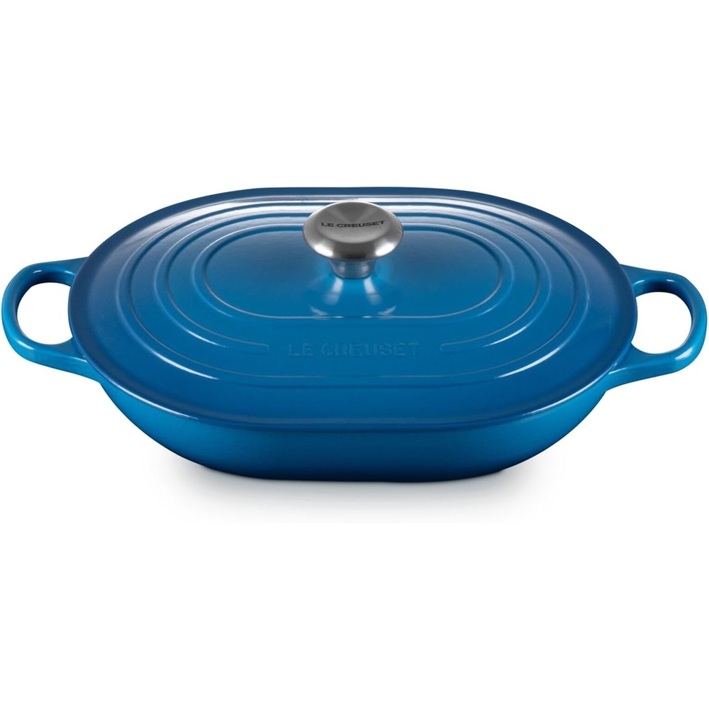 image:imageLe Creuset Enameled Cast Iron Signature Oval Casserole with Lid 375 qt Sea SaltMarseille
