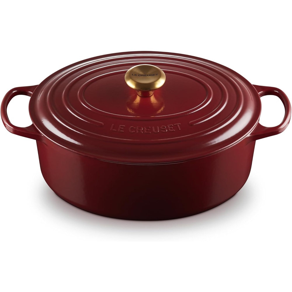 image:imageLe Creuset Enameled Cast Iron Signature Oval Dutch Oven 8 qt CeriseGarnet