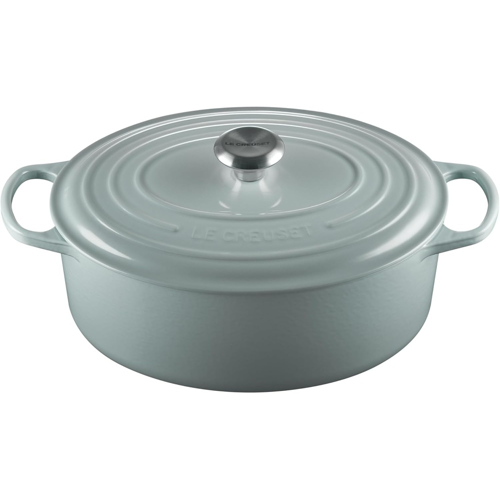 image:imageLe Creuset Enameled Cast Iron Signature Oval Dutch Oven 8 qt CeriseSea Salt