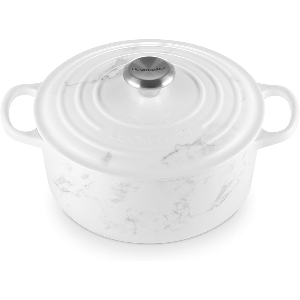 image:imageLe Creuset Enameled Cast Iron Signature Round Dutch Oven 725 qt CeriseMarble