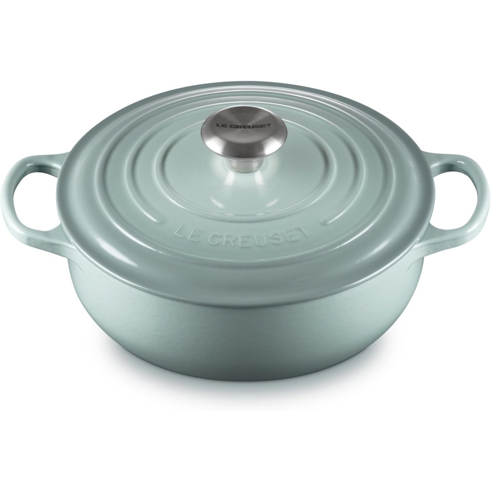 image:imageLe Creuset Enameled Cast Iron Signature Round Sauteuse 35qt PecheSea Salt