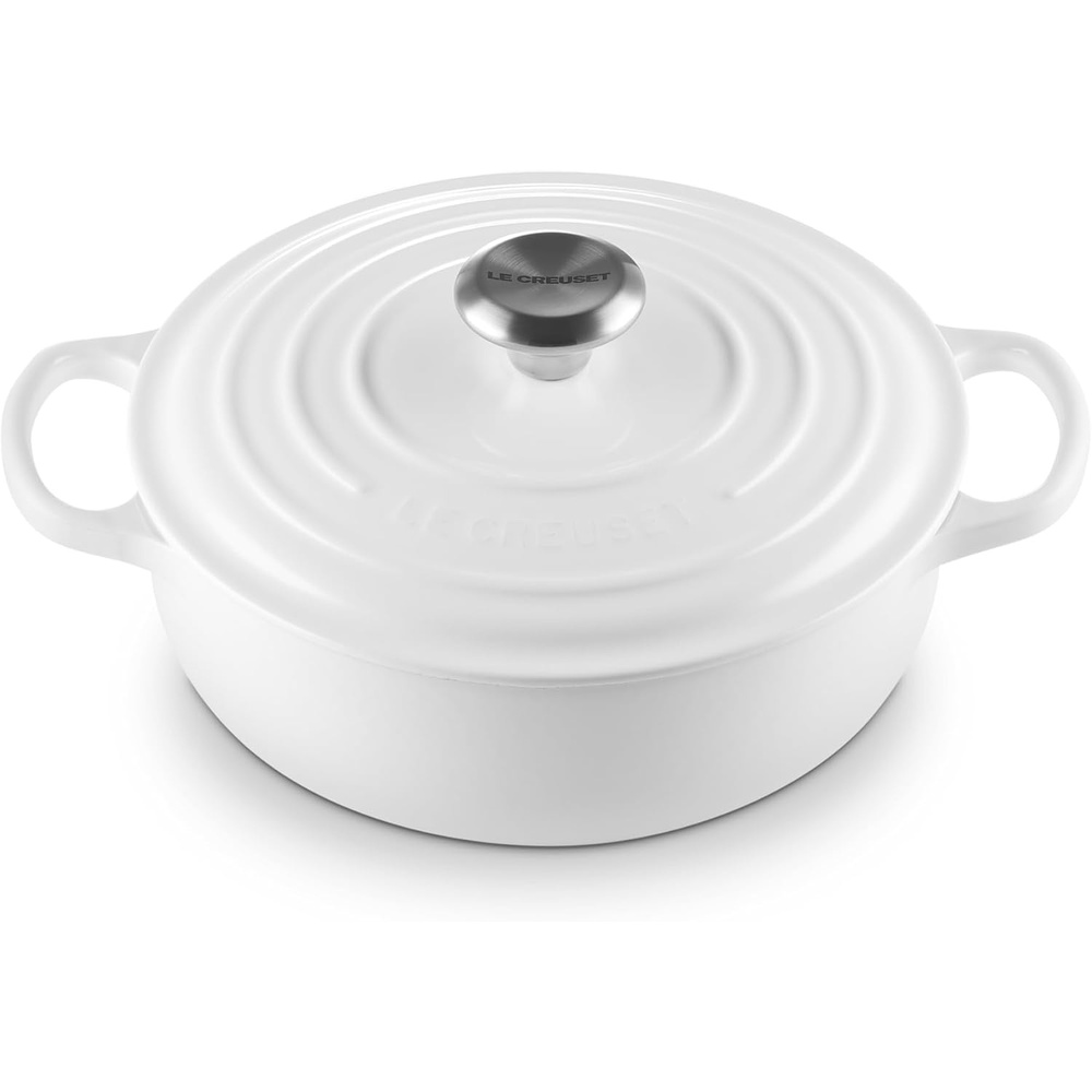 image:imageLe Creuset Enameled Cast Iron Signature Round Sauteuse 35qt PecheWhite