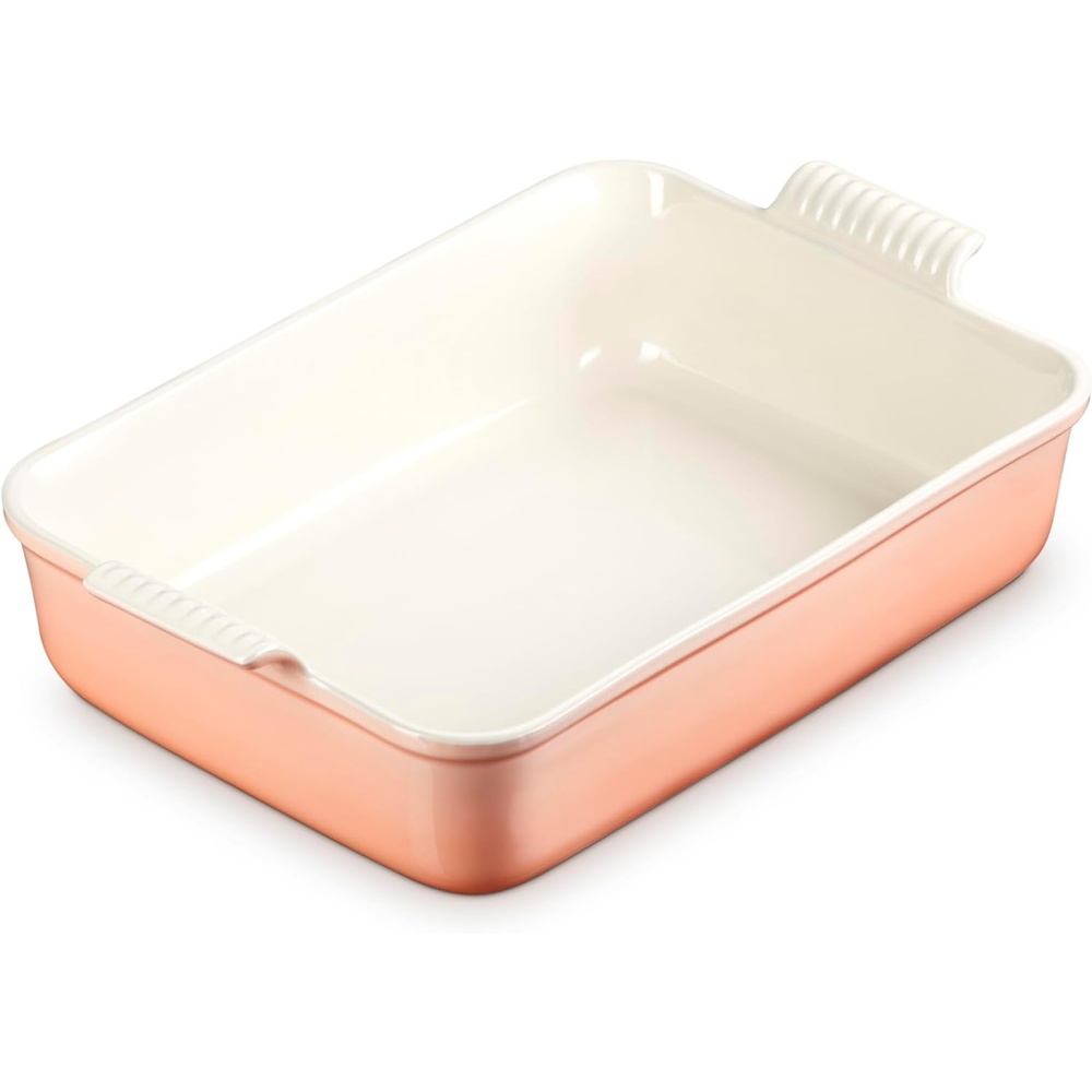 image:imageLe Creuset Stoneware Heritage Deep Rectangular Lasagna Dish 675 qt CerisePeche