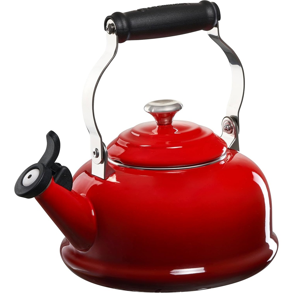 image:imageLe Creuset Whistling Tea Kettle with Metal Finishes 17 qt Stainless SteelCerise