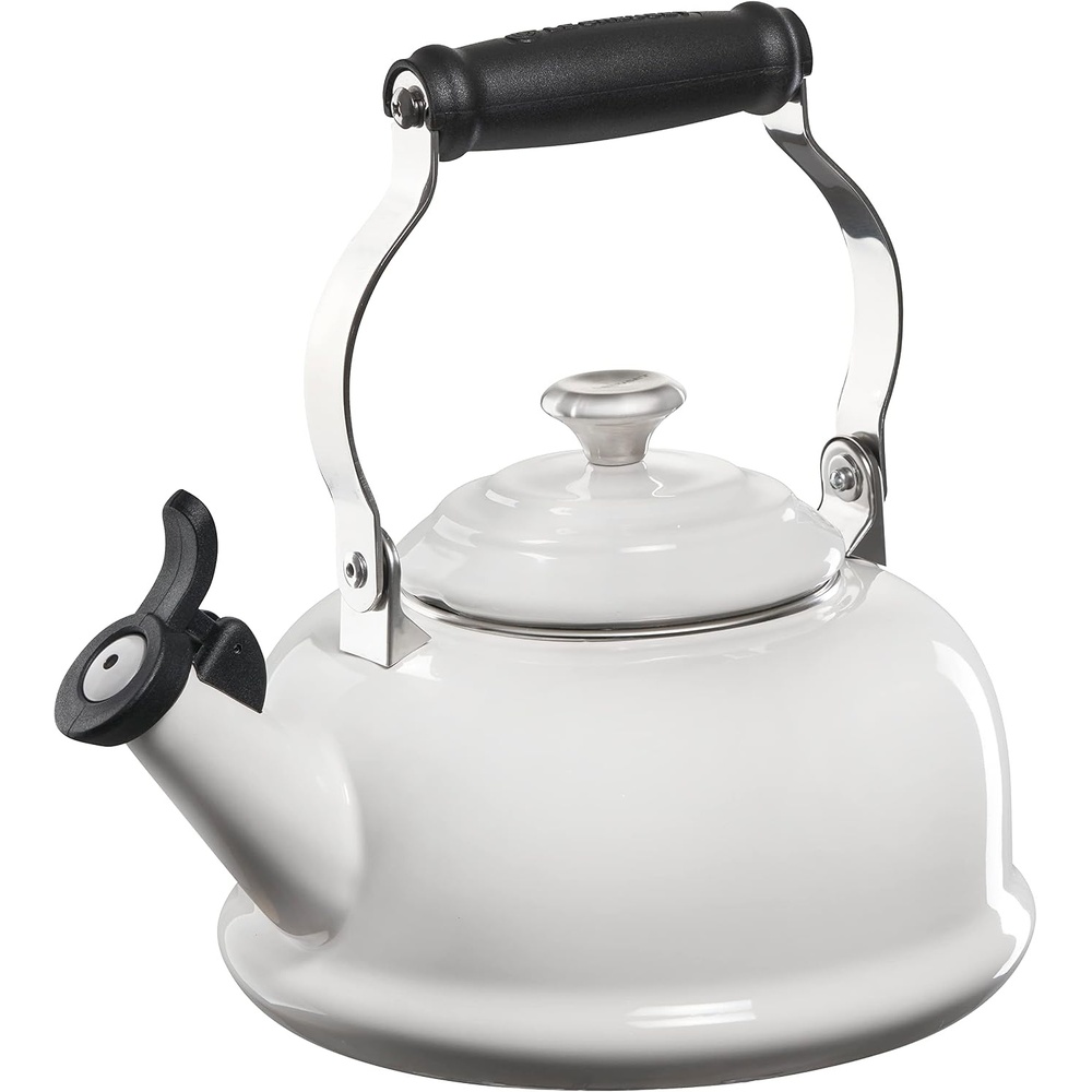 image:imageLe Creuset Whistling Tea Kettle with Metal Finishes 17 qt Stainless SteelWhite