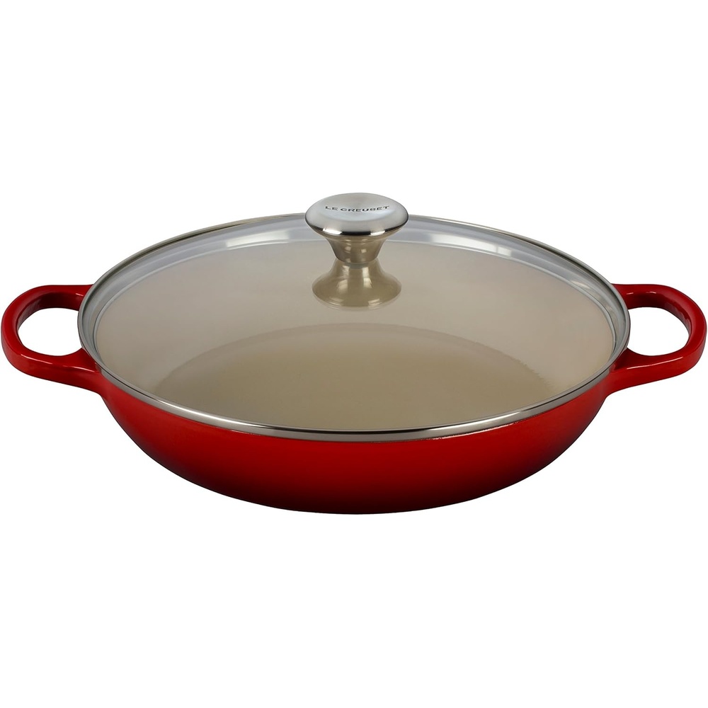 image:imageLe Creuset of America Enameled Cast Iron Buffet Casserole with Glass Lid 3 12 quart FlameCherry
