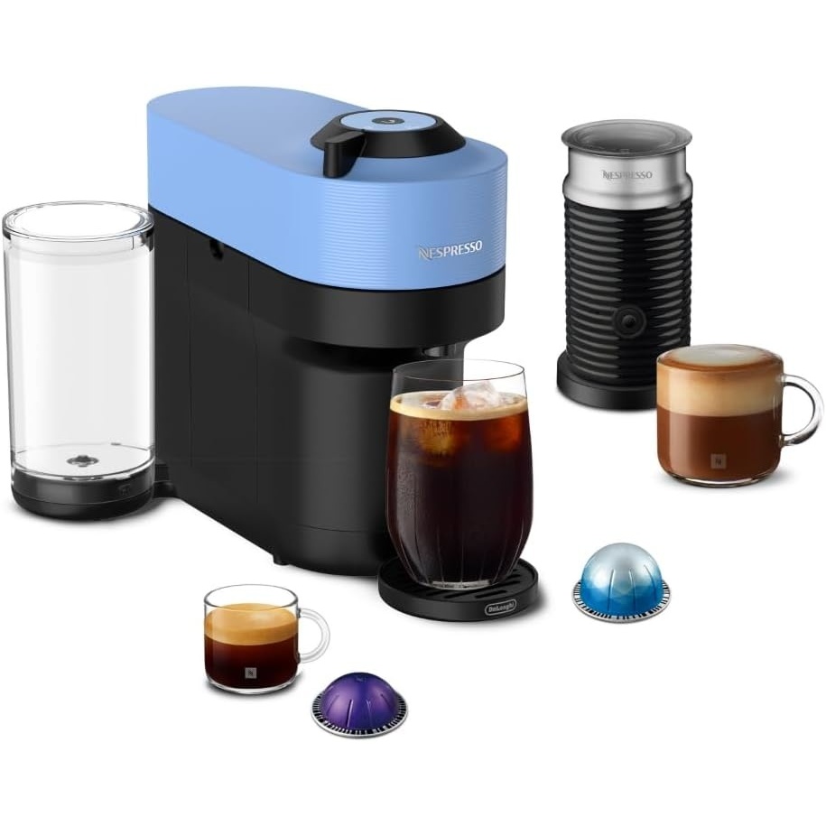 image:imageNespresso LimitedEdition Vertuo Pop Coffee and Espresso Maker by DeLonghi Pastel YellowPacific Blue