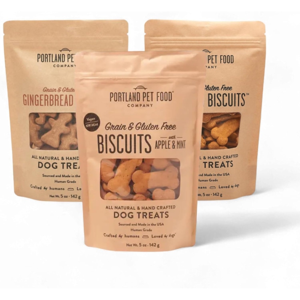 image:imagePortland Pet Food Company Bacon Dog Treats Healthy Biscuits for Large Medium amp Small Dogs  GrainFree HumanGrade All Natural Dog Cookies Snacks amp Training Treats  Made in the USA  5 ozVegan Variety